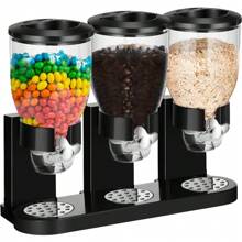 Triple Food Dispenser - 3 Cup Cereal Storage Easy To Use Dry Food Dispenser Perfect As A Candy, Nuts, Rice, Granola, Cereal Dispenser & More - Preserving Freshness For Fun, Easy Serving. - multicolour - View 9