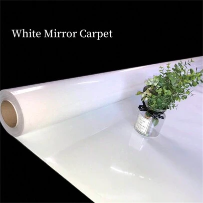 10m*1m 0.12mm Thickness PET Wedding White Mirror Carpet Marriage Red Carpet Entrance Aisle Runner Carpet, Perfect For Parties, Weddings, Birthday, Openings And Celebrations, Suitable For Stage, Outdoor Decor, Christmas