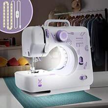 Compact 12-Stitch Sewing Machine With Backstitch Buttonholing KPCB Tech 505 Easy Portable Home Use - White1 - View 3