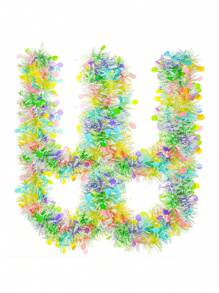 3Pcs Easter Tinsel Garland With Confetti Colorful Metallic Tinsel Twist Garland Spring Hanging Garland Decoration For Green Easter Garland For Mantle Decorations With Colorful Eggs, Glitter Spring Garland For Easter Tree Decor, Metallic Easter Eggs Garland For Home Indoor/Outdoo,Vibrant Spring Decor For Doors, Trees And Mantels ,Perfect For Easter Celebrations