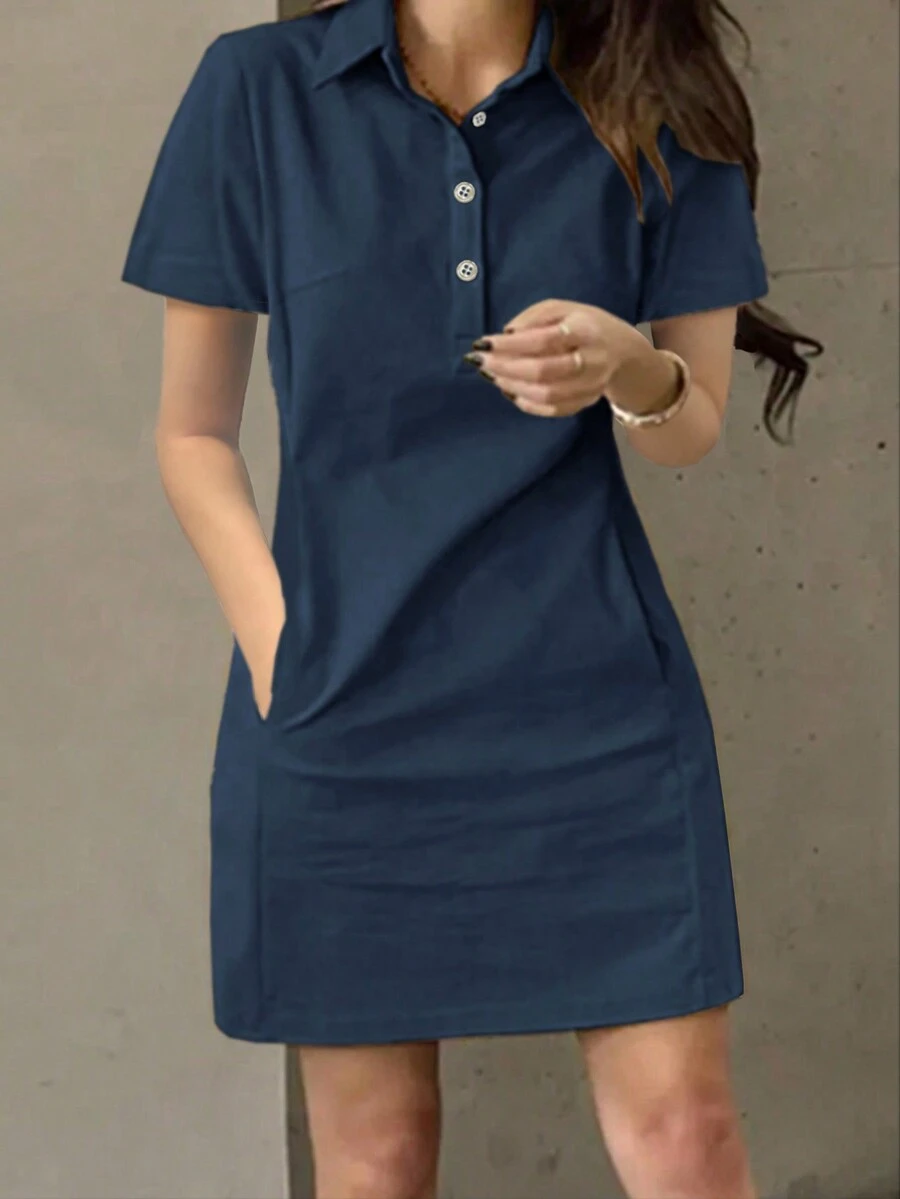 New Arrival Spring/Summer Fashionable Minimalist Elegant Lapel Single-Breasted Fitted Short Dress
