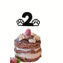 1 件蛋糕装饰 1 岁生日蛋糕装饰，狗狗 1 岁生日装饰 - 黑色 - 查看 9