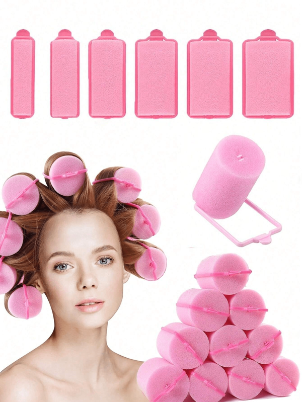 12 Stücke Schaumstoff Haarwickler Set, Keine Hitze Schlaf Haarlocken, Selbsthaftend, geeignet für mittelkurzes Haar Soft Wellen, Rosa, Haarwickler, Hitzefreie Locken, Haarstyler, Haarpflege und Zubehör für Friseur Salon Schönheit Reiseaccessoires, Rückkehr zur Schule, Reise Urlaubsaccessoires, Haarschmuck für Frauen, Haarlockenwickler, Lockiges Haarbürste, Wickler, Lockige Haarpflege, Styler, Haarwickler, Haarlockung, Lockige Haarpflege, Haarwickler, Haar, Haarwickler, Lockiges Haar, Hitzefreie Locken, Hitzefreie Locken, Haarstyler, Friseur, Haarpflege, Haarschmuck, Haarlockenwickler, Friseurzubehör, Reise, Wickler, Haarsachen, Haarschmuck, Lockige Haarpflege, Styler, Haarwickler für Haare, Friseurausrüstung, Zubehör, Haarlockung, Lockige Haarpflege, Haarwickler, Weihnachten, Friseursalon, Haarstyler, Friseurzubehör, Haarschmuck, Lockenstab, Friseur, Hitzefreie Wellen, Reiseaccessoires, Reiseaccessoire, Frisur, Friseur