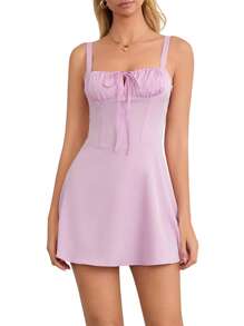 Women's Summer Corset Mini Dress Lace Up Backless A-Line Flowy Sundress Going Out  Fashion Party Dresses Graduation Dresses For Women - 粉色 - 查看 10