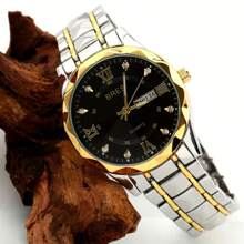 Classic Men's Watch Calendar Week Multi-Functional Fashion Atmospheric Men's Watch Business Watch 1 Piece - Gold - View 5