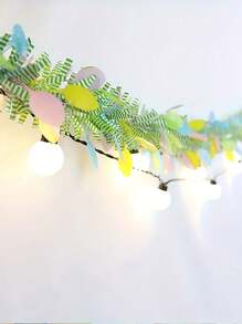 3Pcs Easter Tinsel Garland With Confetti Colorful Metallic Tinsel Twist Garland Spring Hanging Garland Decoration For Green Easter Garland For Mantle Decorations With Colorful Eggs, Glitter Spring Garland For Easter Tree Decor, Metallic Easter Eggs Garland For Home Indoor/Outdoo,Vibrant Spring Decor For Doors, Trees And Mantels ,Perfect For Easter Celebrations