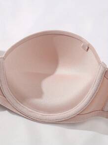 3 Packs Basic Multicolor Strapless Demi-Cup Bra Comfort Push Up Removable Bra