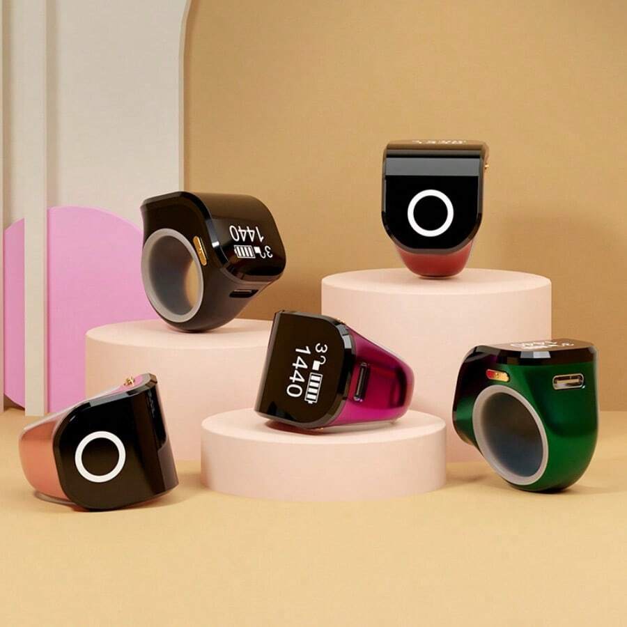 1 个轻量手指计数器，ABS 材质，方便监控，日期和祈祷提醒，数字手指计数器，便携式数字咒语计数器