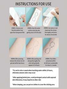 1 Piece, Spine English, Temporary Tattoo Sticker, Sexy, Simple, Waterproof, Lasting For One To Two Weeks, Imitating Tattoo Color, Non Reflective, Suitable For The Back And Spine At Once