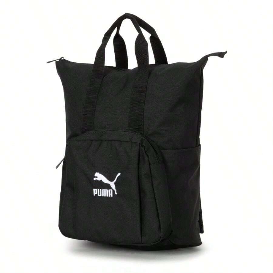 Puma 时尚运动背包男女通用，户外休闲舒适便捷背包学生书包 090574-01 - 黑色-白 - 查看 1