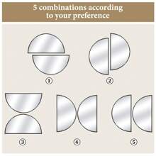 Wall Mirror - Bathroom Mirror Metal Frame Half Circle Mirror 2 Pack DIY For Bathroom, Bedroom, Living Room, Cloakroom, Entryway Home Decor Gifts