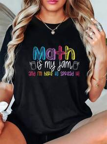 100% Cotton Math Is My Jam And I'm Here To Spread It School Math Teacher T-Shirt