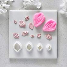 2 件/4 件/6 件花瓣形粘土切割器 - 用于制作耳环、聚合物粘土珠宝制作的粘土切割和成型工具 - 牡丹花 - 查看 1