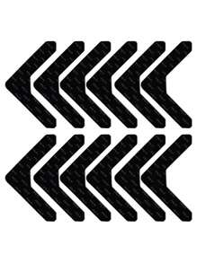 12pcs Polyurethane Washable Reusable Carpet Clips/Grippers, Anti-Slip Carpet Tape - Black - View 9