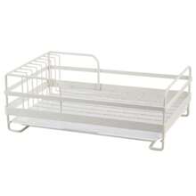 Living And Home Kitchen Metal Dish Drainer Rack With Removable Drip Tray White - White 39.5 cm W X 24 cm D X 15 cm H - View 10