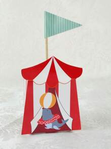 8 unidades/pacote de caixas de presente sortidas com tema de circo para biscoitos e doces para festa