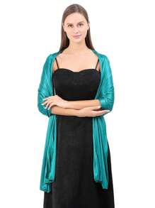 1pc Fashionable Evening Wrap Shawl, Satin Shawl, Extra Long Wedding Shawl For Brides Party