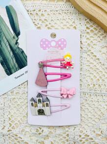 4pcs Cute Cartoon Style Hair Clips, Princess Style Hair Accessories Suitable For Little Girls, Great For Daily Use, Birthday Gifts, Party Favors