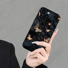 1 szt. Spersonalizowany modny gruby antypoślizgowy fluorescencyjny wzór motyla etui na telefon kompatybilny z Apple i serią