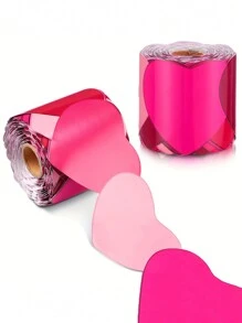 1roll Heart-Shaped Bulletin Board Border Roll, Round Cardboard Decorative Trim For Classroom, Office & Home Display Boards - Multicolor - View 1