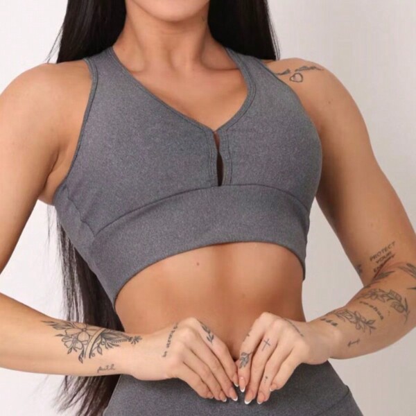 Top estilo nadador de academia suplex com bojo removivel