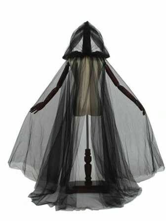 1 件狂欢节万圣节连帽斗篷死亡女巫网长斗篷舞会派对礼服