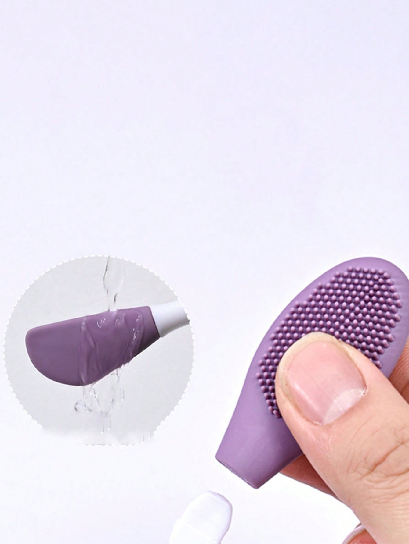 فرشاة وجه سيليكون ذات رأسين للتنظيف والتدليك وتطبي...