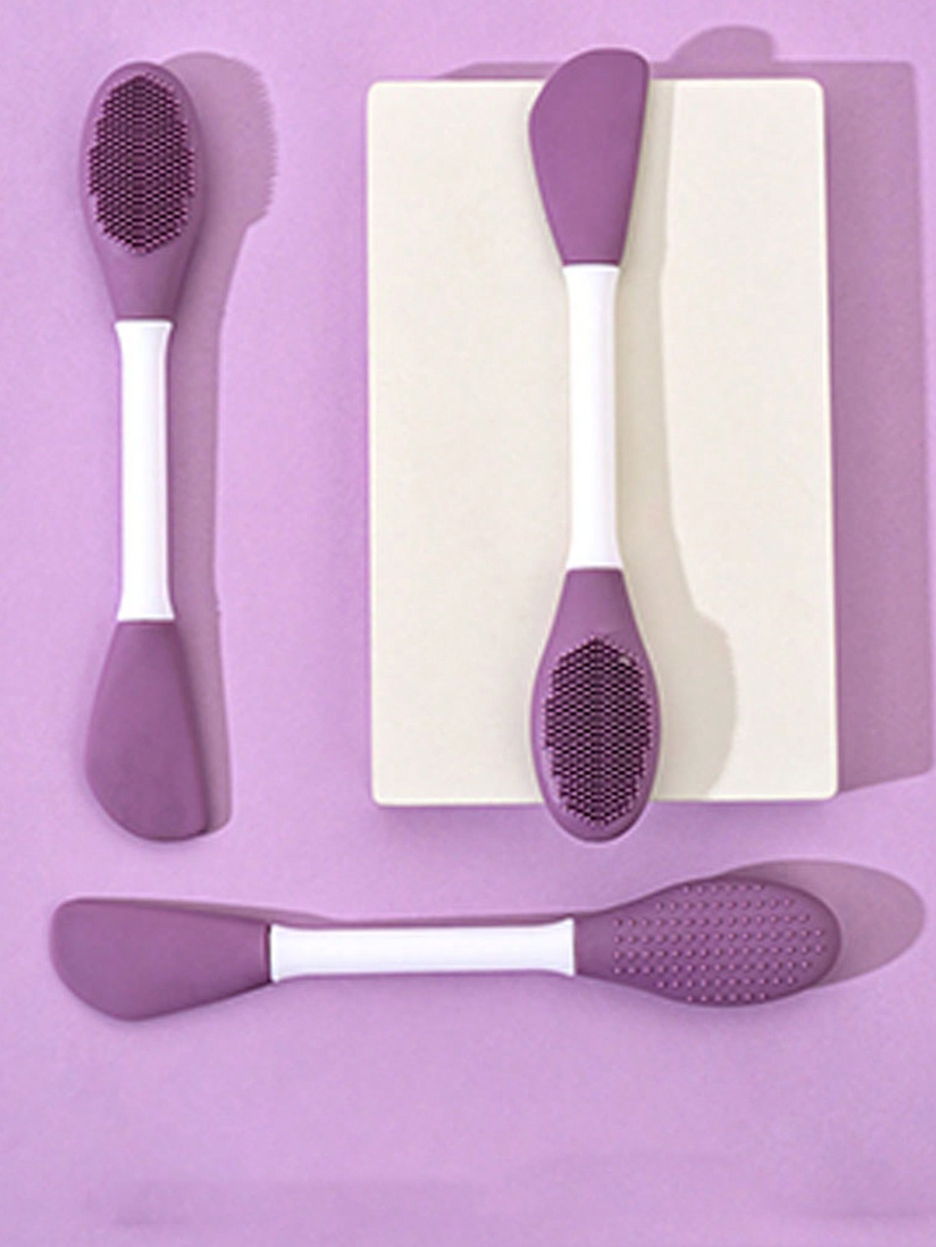 فرشاة وجه سيليكون ذات رأسين للتنظيف والتدليك وتطبي...