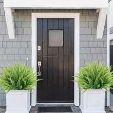 8 件/1 套户外假蕨类植物 - 适合户外蕨类植物的蕨类植物，室内人造蕨类植物几乎天然抗紫外线户外植物，适用于门廊绿色装饰