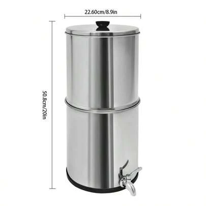 "(SC-80) 304 Stainless Steel Gravity Water Filter Countertop Purification System"
