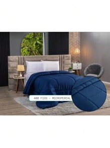 Double Percale 400 Thread Count Satin Duvet For Every Style - Navy Blue - View 5