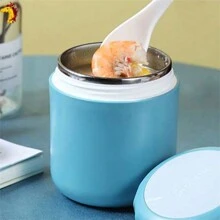 保温食品保温罐汤杯容器真空不锈钢午餐盒保温适用于学龄儿童 - 彩色 - 查看 8