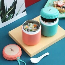 保温食品保温罐汤杯容器真空不锈钢午餐盒保温适用于学龄儿童 - 彩色 - 查看 1