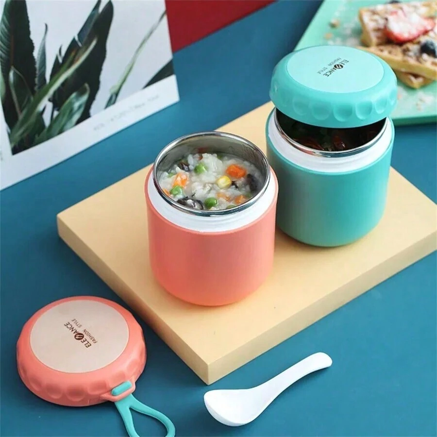 保温食品保温罐汤杯容器真空不锈钢午餐盒保温适用于学龄儿童 - 彩色 - 查看 1
