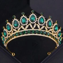 1 PIEZA Deslumbrante corona de cristal Tiaras y coronas para fiestas, bailes de graduación para mujeres, accesorios de boda y pelo, joyería, tocado de regalo