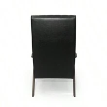 Mid Century Modern Upholstered Accent Chair, Matte Black Faux Leather - Nhiều màu - Xem 11