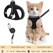 Cat Harness And Leash For Walking, Leak-Proof, Adjustable Kitten Vest Harness, Reflective Soft Mesh Puppy Harness For Outdoor Use, C