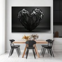 1 Pc Feather Heart Special Heart Shaped Canvas Art Print Poster Wooden Framed Canvas Painting Thickness 2.25cm/0.9inch High Quality Wall Art Prints Poster Direct Hanging Wall Picture Decor For Home Gifts, Gift, Decoration,Living Room, Bathroom, Bedroom, Kitchen