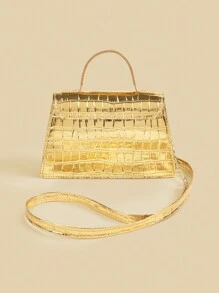 1pc Fashion Crocodile Pattern Unique Mini Handbag, Versatile Shoulder/Crossbody Bag For Daily, Party, Gift - Crocodile Pattern - View 7