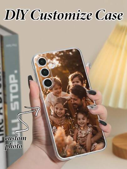 1 capa protetora personalizada para celular com foto, compatível com iPhone 17 Pro Max, 17 Air, 16 Pro, S24 Ultra/S25, Android A55/A35/A6/A16, ideal para o Dia de Ação de Graças, família, crianças, casais, animais de estimação e Natal