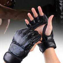 Guantes de boxeo MMA para hombres y mujeres, de PU, para kárate, Muay Thai, lucha libre, entrenamiento de MMA y Sanda, equipo para adultos - Amarillo - Ver 5