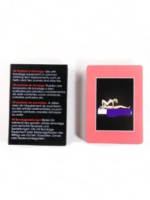 1 pieza Juego de cartas de poses sexuales para adultos en pareja, productos SM, juguetes sexuales, juguetes de coqueteo y comandos de dormitorio, incluye ilustraciones, regalos traviesos para Halloween/Navidad/Día de San Valentín, entretenimiento para fiestas, perfecto para una cita perfecta - 54 cartas