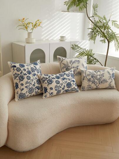 LCUHPCL 1pc Chinese Style Embroidered Throw Pillow Cover, Home Decor, Suitable For All Seasons