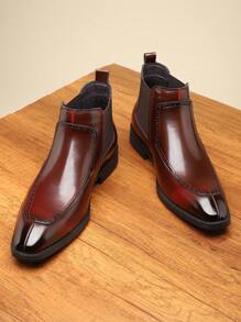 [Fast Arrival] Plus Size Men's British Big Toe Boots, High-Top Men's Shoes, Ankle Boots - 棕色 - 查看 2