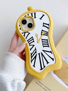 Husă moale din silicon cu design 3D cu ceas creativ, anti-cădere, compatibilă cu seria de telefoane Apple