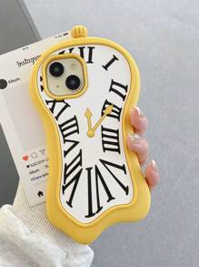 Husă moale din silicon cu design 3D cu ceas creativ, anti-cădere, compatibilă cu seria de telefoane Apple