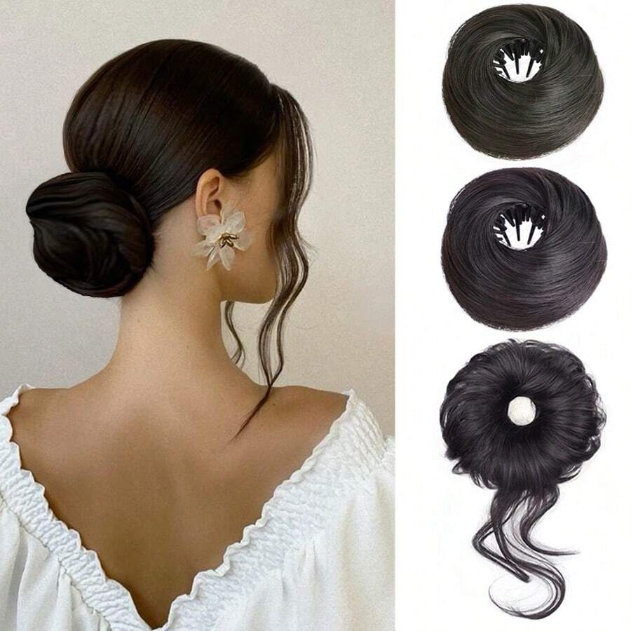Synthetic Hair Bun Scrunchie, Fake Messy Bun, Natural Fluffy Dish Hair Accessories, Fashionable & Versatile Hair Decoration