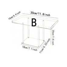 亚克力蛋糕面包展示架,透明甜甜圈糕点甜点展示架,透明储物托盘,适用于活动和商业展览展示盒托盘,适用于婚礼派对展示、厨房、圣诞礼物 - 透明色 - 查看 6