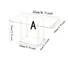 亚克力蛋糕面包展示架,透明甜甜圈糕点甜点展示架,透明储物托盘,适用于活动和商业展览展示盒托盘,适用于婚礼派对展示、厨房、圣诞礼物 - 透明色 - 查看 5