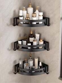 1 件不锈钢壁挂式浴室收纳架（随机挂钩款式）家居浴室装饰浴室配件浴室收纳秋季装饰返校收纳